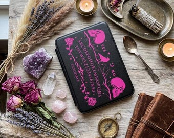 Funda rosa para Kindle con diseño de tablero Ouija, cubierta gótica bohemia para lector electrónico (11.ª generación)