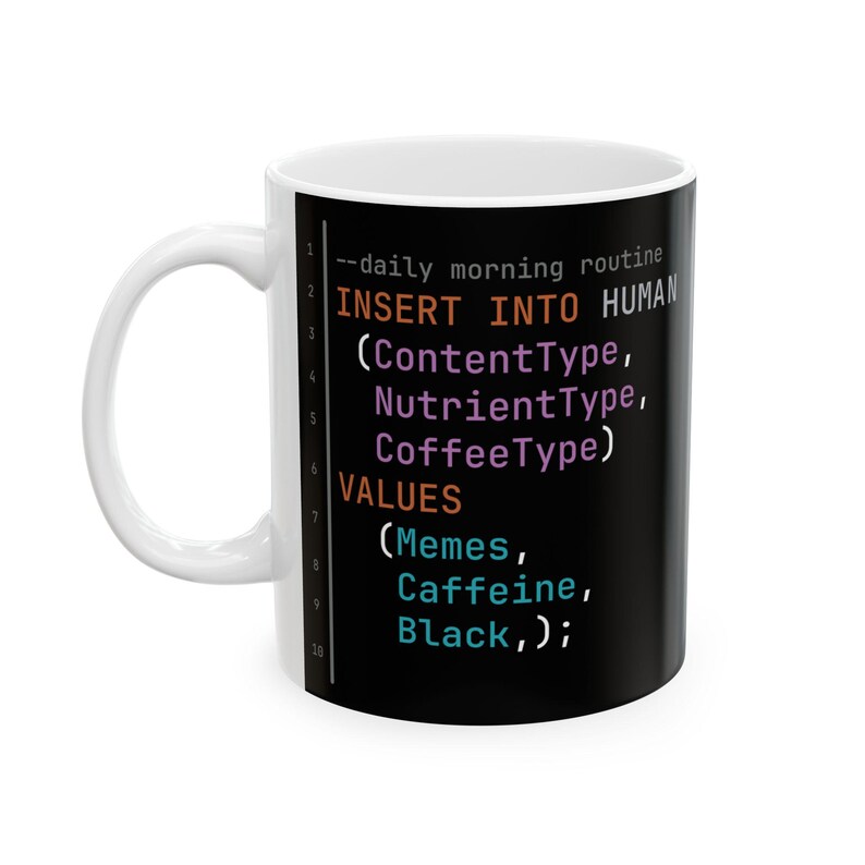 SQL Developer Mug | Insert Statement DML Humor Coffee Mug (11oz) afbeelding 1