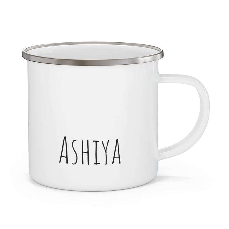 Personalized Enamel Camping Mug | Bachelorette Camping Mug | Custom Name Camp Cup | Bridal Party Gift | Glamping Coffee Mug image 2