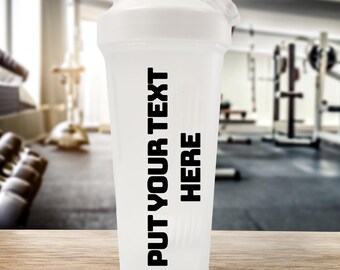 Custom Text Protein Shaker Bottle | Personalized Gym Water Bottle