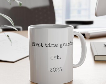 First Time Grandma Established 2025 Mug | White Ceramic 11oz