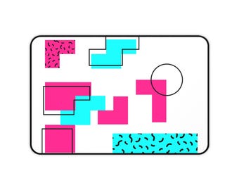 Alfombrilla de escritorio/mando de juegos geométrica estilo Memphis retro de los 80