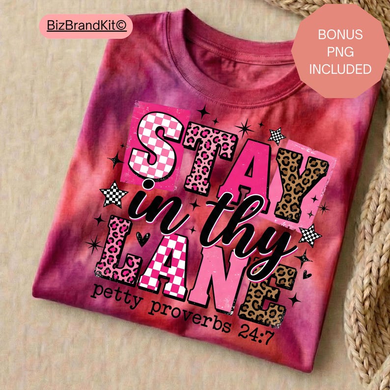 Funny Sarcastic PNG Sublimation Design | Petty Proverbs Snarky Women Shirt | Retro Checker Pink Leopard Coquette Star DTF Digital Download