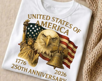 アメリカ建国250周年記念 PNGバンドル 1776-2026 | 愛国的な鷲の自由の女神像の旗のクリップアート | 昇華印刷可能