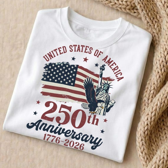 USA 250 Years PNG Bundle (1776–2026) Semiquincentennial Retro Patriotic Shirt Design | 1 PNG 300 DPi | Light & Dark