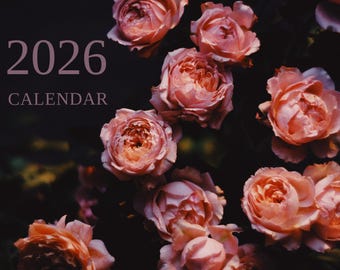 Vibrant Floral Wall Calendar 2026 | 11x8.5" | Large Flower Photos & Dark Background12-Month Monthly Planner