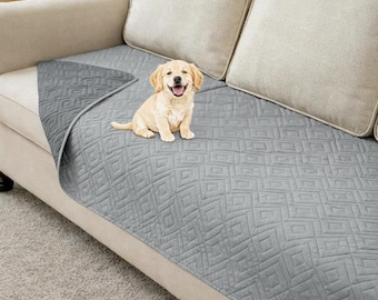 Waterproof Dog Blanket for Couch, Washable Pet Sofa Cover 30x70 Inch, Reversible Non Slip Couch Protector, Soft Pet Furniture Cover for Sofa