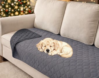 Waterproof Dog Bed Blanket 30x70 Inch, Reversible Pet Couch Cover for Sofa, Washable Leakproof Pet Furniture Protector for Dogs and Cats