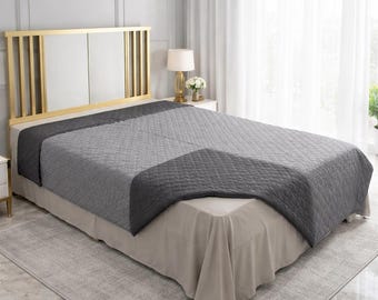 Waterproof Dog Bed Cover Blanket, Reversible Pet Furniture Protector for Bed Sofa Couch, Washable Pet Blanket for Dogs and Cats, Grey