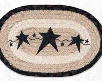 Mocha Frappuccino Primitive Stars Braided Jute Placemat