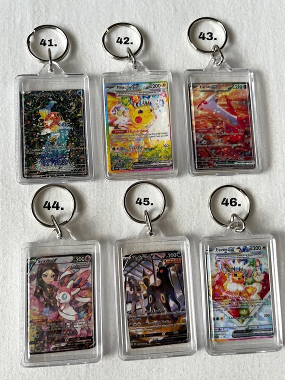 Mini Custom Pokemon Card Key Chain - Etsy