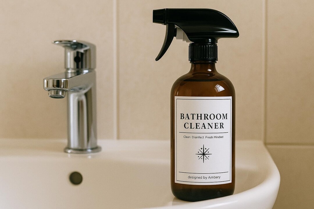 Bathroom Cleaner Printable Bottle Labels | Minimalist Cleaning Stickers ...