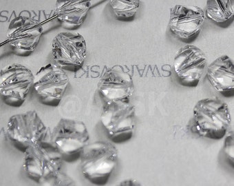 6 pieces Genuine Swarovski 5020 8mm Helix Crystal beads SILVER SHADE