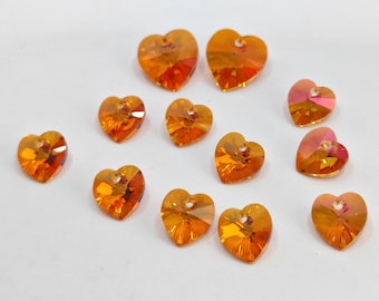 Swarovski Crystal 6228 6202 Faceted Xilion Heart Beads Pendant