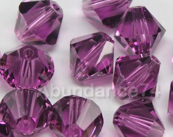 Swarovski Crystal BICONE Beads 5328 5301 AMETHYST 3mm, 4mm 5mm and 6mm - ( choose quantity and sizes )