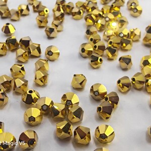 Swarovski Crystal 5328 Xilion Bicone Beads AURUM 2X select sizes - 3mm ,4mm and 6mm image 5