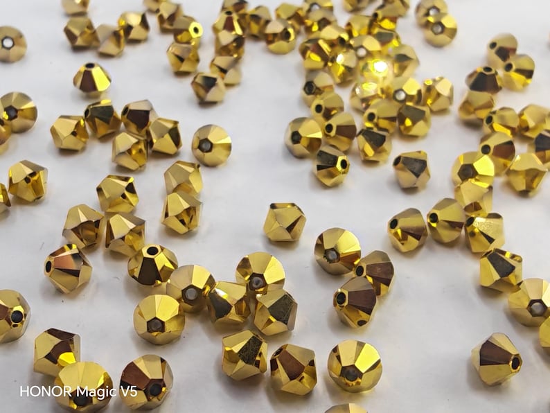 Swarovski Crystal 5328 Xilion Bicone Beads AURUM 2X select sizes - 3mm ,4mm and 6mm image 5