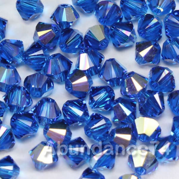 Perles toupies en cristal Swarovski 5328 5301 CAPRI BLUE AB - Disponible en 3 mm, 4 mm, 5 mm et 6 mm (sélectionnez la quantité et les tailles)