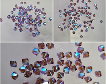 Perles toupies en cristal Swarovski 5328 5301 Xillions Couleur : IRIS AB 2X , sélectionnez la quantité - Disponible en 3 mm, 4 mm, 5 mm et 6 mm