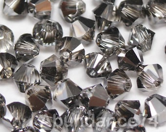 Swarovski Bicone Crystal Beads Xilion 5328 SILVER NIGHT -3mm and 4mm ( chose quantity )