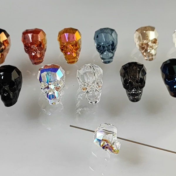 Swarovski Crystal 19x18x14mm Bead 5750 Swarovski Skull Pendants Silver Night, Denim Blue, Red Magma, Astral Pink, Metallic Blue
