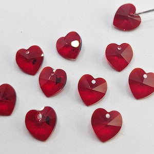 Swarovski-kristal 6228 6202 Gefacetteerde Xilion-hartkralenhanger SIAM - 10 mm, 14 mm en 18 mm (selecteer maten en hoeveelheid)