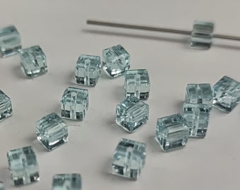 12 pieces Swarovski Crystal 5601 4mm CUBE - LIGHT AZORE
