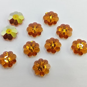 Swarovski Crystal 3700 Margarita ,Marguerite lochrose Beads TOPAZ AB - 10mm ( Select Quantity )