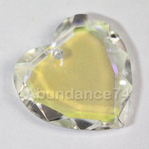 VINTAGE 1 piece Swarovski Crystal 6225 18mm Flat Heart Pendants Crystal Clear Glacier Blue