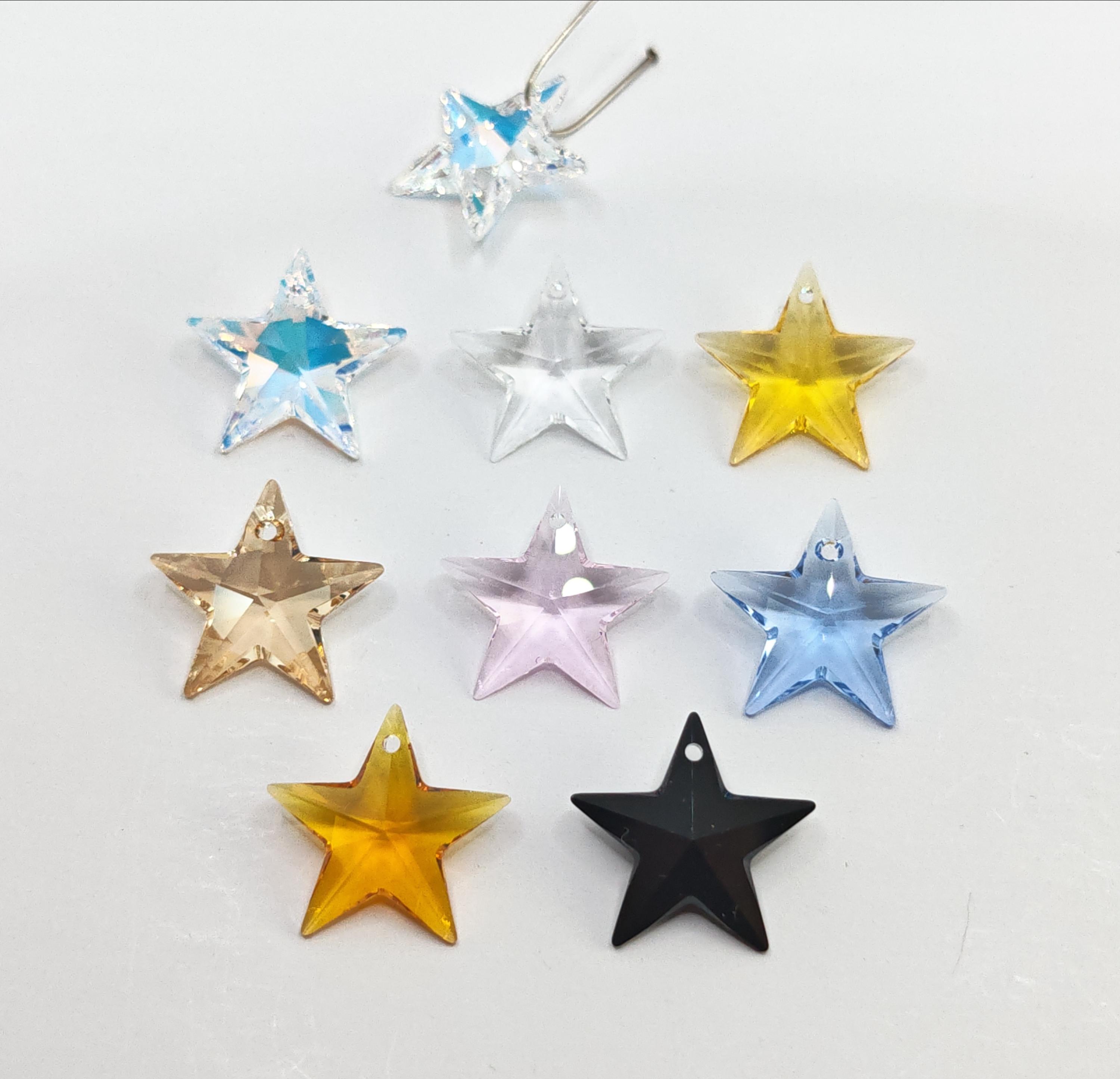 スワロフスキークリスタル 6714 20 mm スターペンダント 2個 - クリア