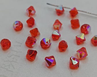 12 pcs Swarovski Crystal 6mm 6301 Top Drilled Bicone Pendant HYACINTH AB