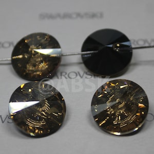 Swarovski 3015 Sew On Rivoli Button GOLDEN SHADOW Foiled - Select sizes 10mm, 16mm 23mm and 27mm
