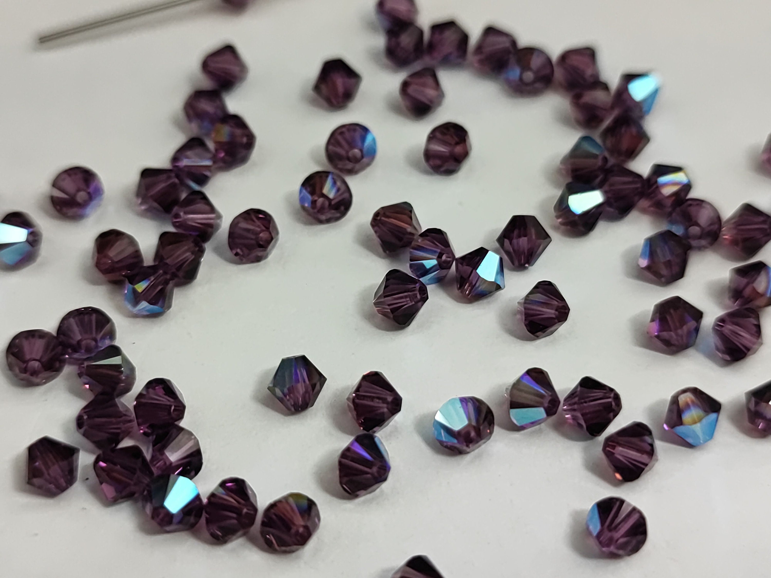 Swarovski Crystal Bicone Beads 5328 5301 Xillion Color : Amethyst