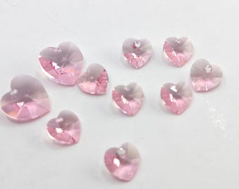 14 mm スワロフスキー 6228 ファセット クリスタル ハート ビーズ