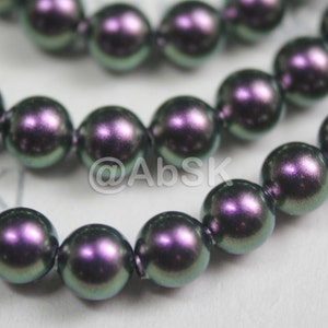 Swarovski Crystal Pearl 5810 Sfera Rotonda con Foro Centrale Colore Viola Iridescente - Misure disponibili 3 mm, 4 mm, 5 mm, 6 mm, 8 mm, 10 mm e 12 mm