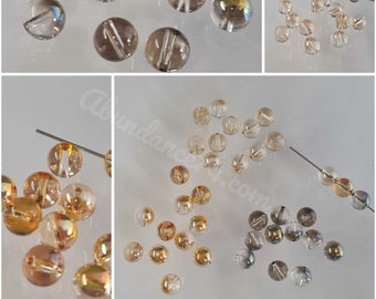 Swarovski Elements - Swarovski Crystal Globe Bead, 5028/4 6mm , 8mm or 10mm Round Ball Beads _ select 4 colors