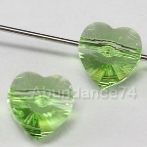 Swarovski Crystal Elements 8mm 5742 Heart Beads PERIDOT Select Quantity image 2