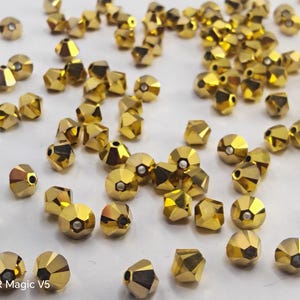 Swarovski Crystal 5328 Xilion Bicone Beads AURUM 2X select sizes - 3mm ,4mm and 6mm image 3