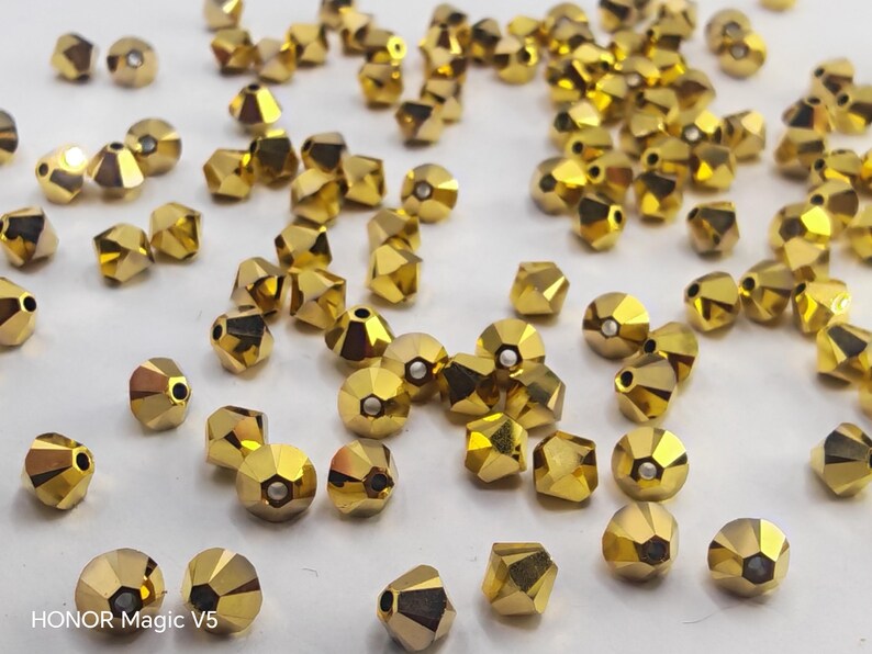 Swarovski Crystal 5328 Xilion Bicone Beads AURUM 2X select sizes - 3mm ,4mm and 6mm image 3
