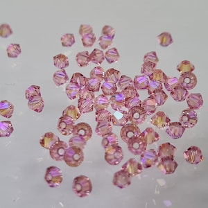 Swarovski Crystal Bicone Beads 5328 5301 Xillion Color : Light Rose Shimmer 2X , select quantity - Available in 3mm, 4mm,5mm and 6mm