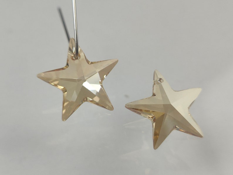 2 pieces Swarovski Crystal 6714 20mm Star Beads Pendant Crystal Golden Shadow image 2