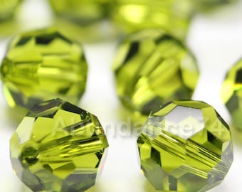 Swarovski Elements Crystal Beads 5000 Round Ball Beads OLIVINE (select Sizes and quantity) - 4mm, 6mm 8mm and 10mm