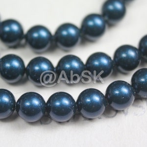 Swarovski Crystal Pearl 5810 Round Ball Pearl Center drilled Hole - Petrol color Available 3mm, 4mm, 5mm, 6mm, 8mm, 10mm and 12mm