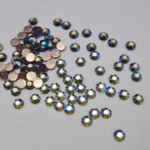 Swarovski Crystal 2078 Hotfix , Black Diamond Shimmer ( New Effects ) Rhinestone Flatbacks Select quantity and Sizes:  ss10, ss16 and ss20