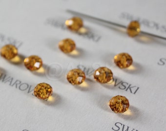 Swarovski Elements 5040 RONDELLE Spacer Beads - TOPAZ Available in 6mm and 8mm ( Choose Sizes )