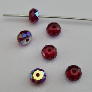 Swarovski Elements 5040 RONDELLE Spacer Beads Siam AB Available in 6mm and 8mm Choose Sizes image 4