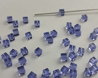 12 pieces Swarovski Crystal 5601 4mm CUBE - Provence Lavender