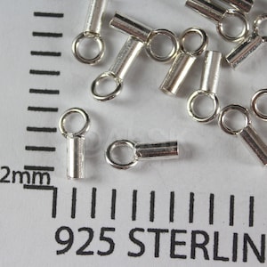 Bright 925 Sterling Silver 3mm Leather Tube End Caps Findings SF11