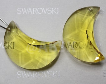 2 pieces Premium Swarovski Crystal 6722 Moon Pendant Light topaz Available on 16mm
