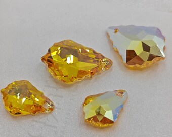 2 pcs Swarovski Crystal 6090 Baroque Pendant Crystal LIGHT TOPAZ AB - Select 16mm or 22mm